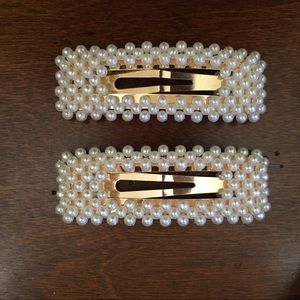 Pearl Hair Clip Snap Barrettes 2 for $20